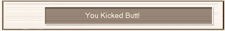 You Kicked Butt!